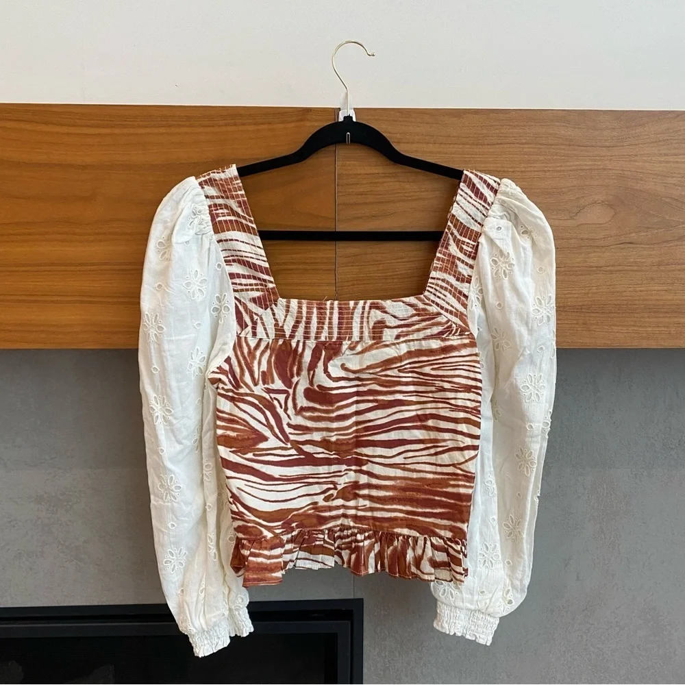 NWT Love The Label Anthropologie Square Neck Top, Size S